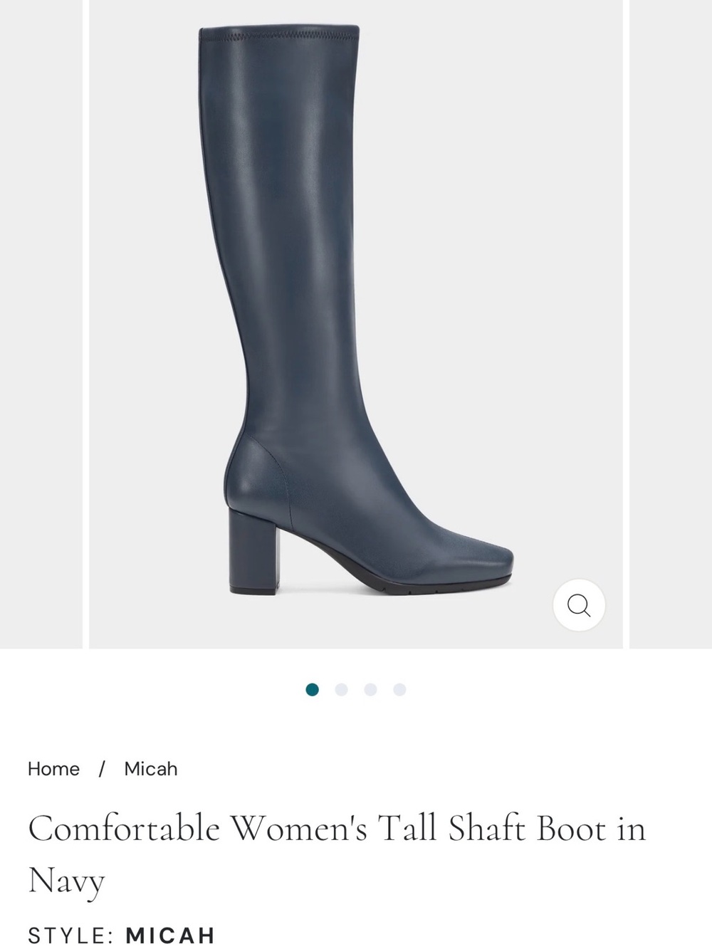 AEROSOLES Navy Tall Shaft Block Heel Boots